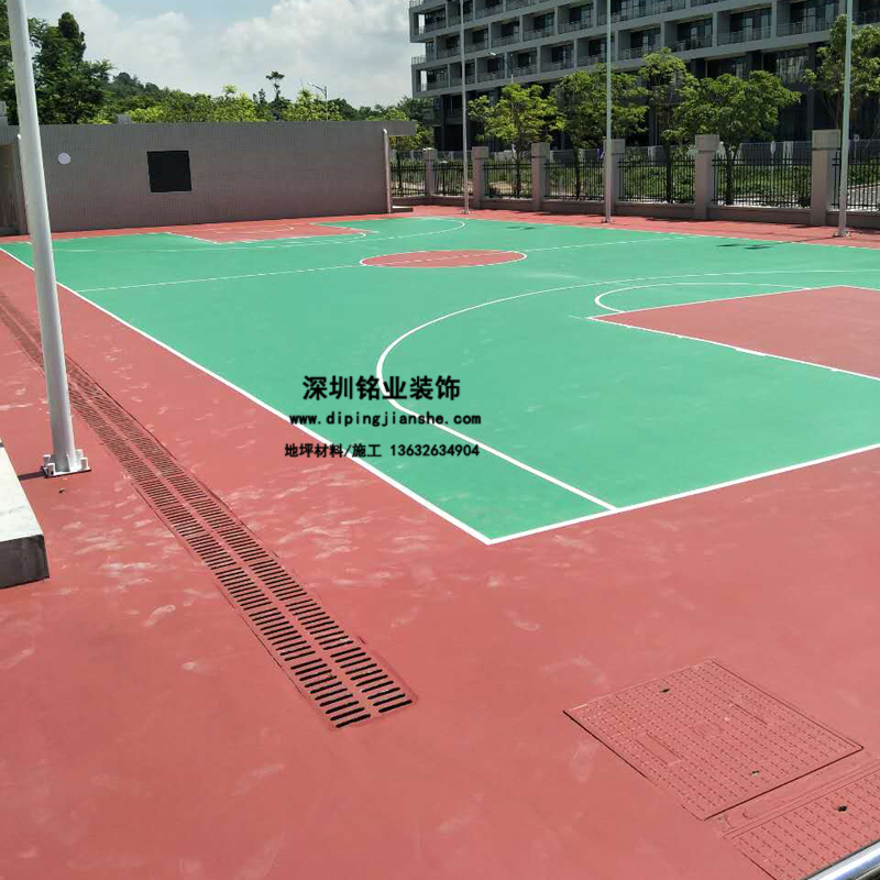 深圳龍崗消防局硅PU籃球場(chǎng)、網(wǎng)球場(chǎng)案例